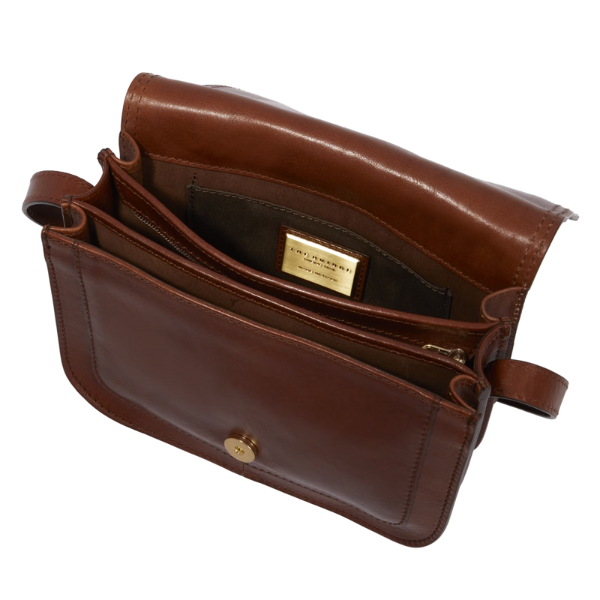 The Bridge Borsa a tracolla cuoio marrone in pelle con zip