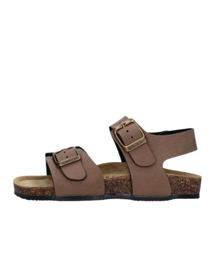Goldstar sandali in pelle con doppia fibbia marrone