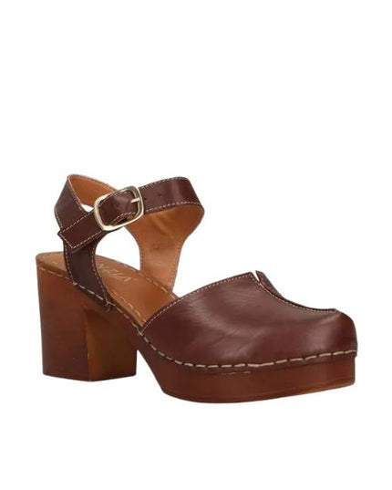 Cinzia Soft sabot con cinturino e tacco effetto legno