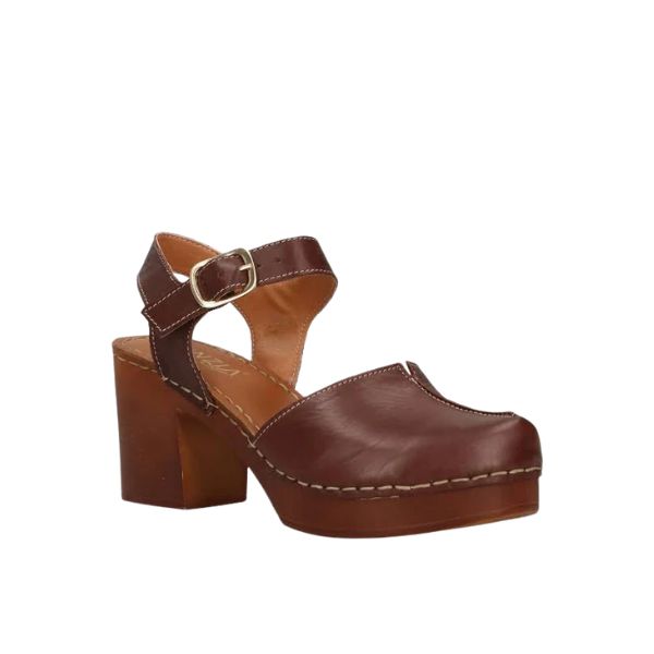 Cinzia Soft sabot con cinturino e tacco effetto legno