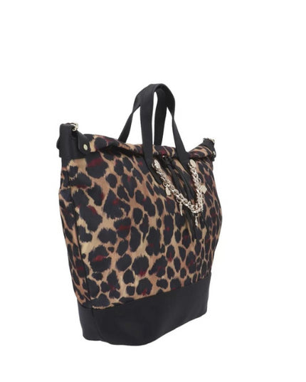 Ynot? Space borsa shopping morbida grande a fantasia animalier