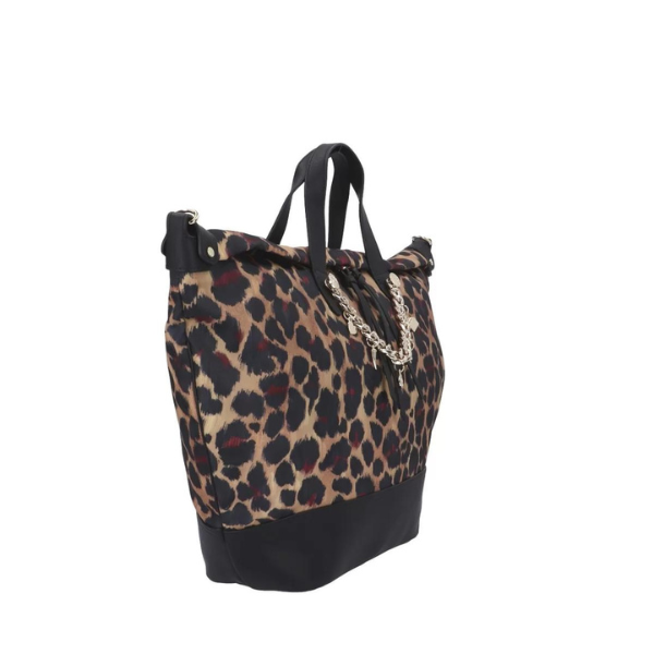 Ynot? Space borsa shopping morbida grande a fantasia animalier