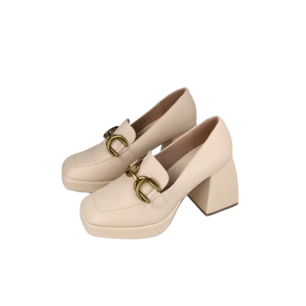 Menbur mocassini con tacco quadrato e accessorio