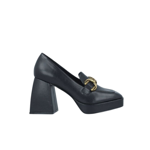 Menbur mocassini con tacco quadrato e accessorio