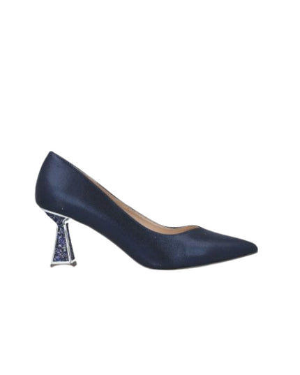 Menbur decolletè con tacco smaltato glitterato a clessidra