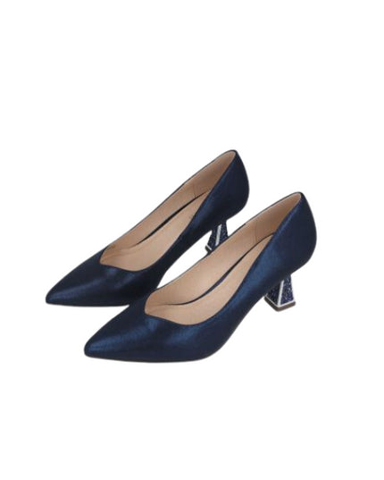 Menbur decolletè con tacco smaltato glitterato a clessidra