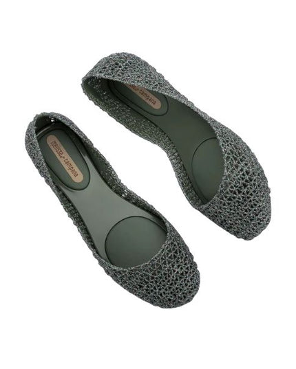 Melissa Campana Papel VII AD ballerine con glitter applicati Glitter Green