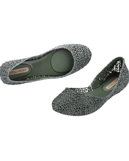 Melissa Campana Papel VII AD ballerine con glitter applicati Glitter Green