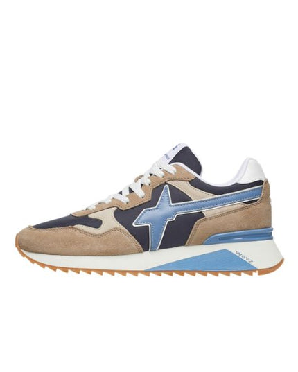 W6yz Yak M sneakers in suede e tessuto e suede blu e beige