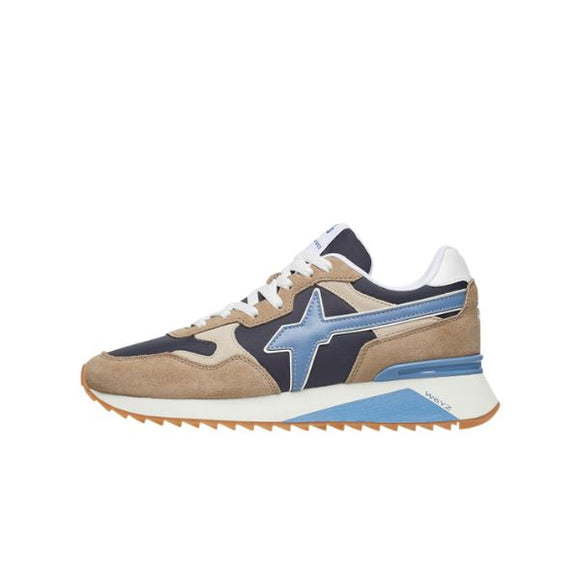 W6yz Yak M sneakers in suede e tessuto e suede blu e beige