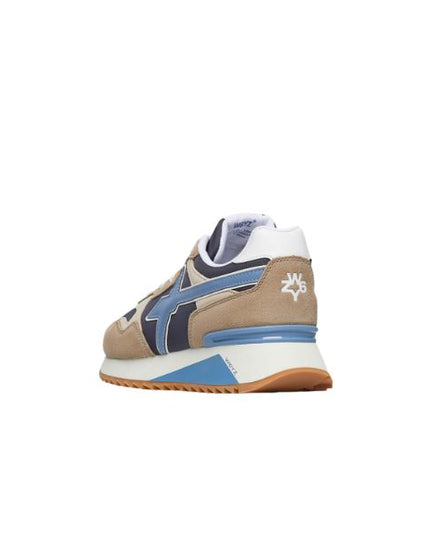 W6yz Yak M sneakers in suede e tessuto e suede blu e beige