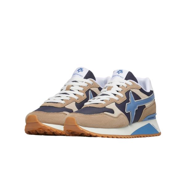 W6yz Yak M sneakers in suede e tessuto e suede blu e beige