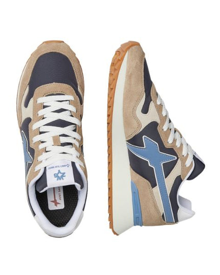 W6yz Yak M sneakers in suede e tessuto e suede blu e beige