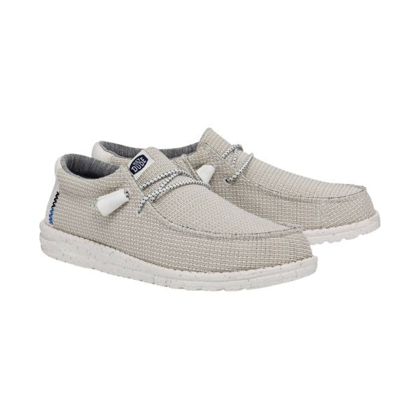 Hey Dude Wally Sport Mesh mocassini in tessuto con lacci elastici Bianco
