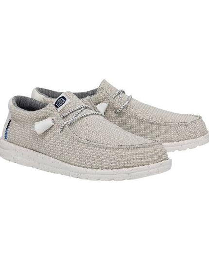 Hey Dude Wally Sport Mesh mocassini in tessuto con lacci elastici Bianco