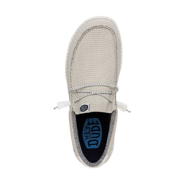 Hey Dude Wally Sport Mesh mocassini in tessuto con lacci elastici Bianco