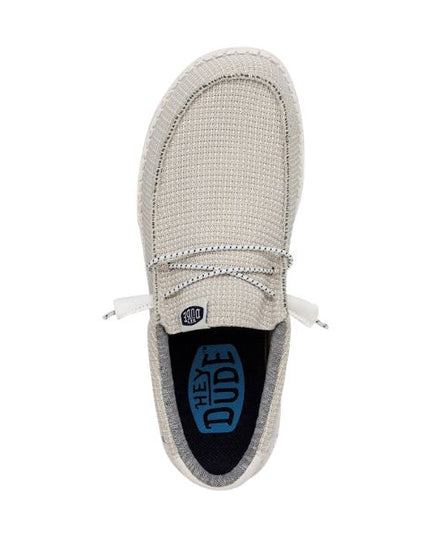 Hey Dude Wally Sport Mesh mocassini in tessuto con lacci elastici Bianco