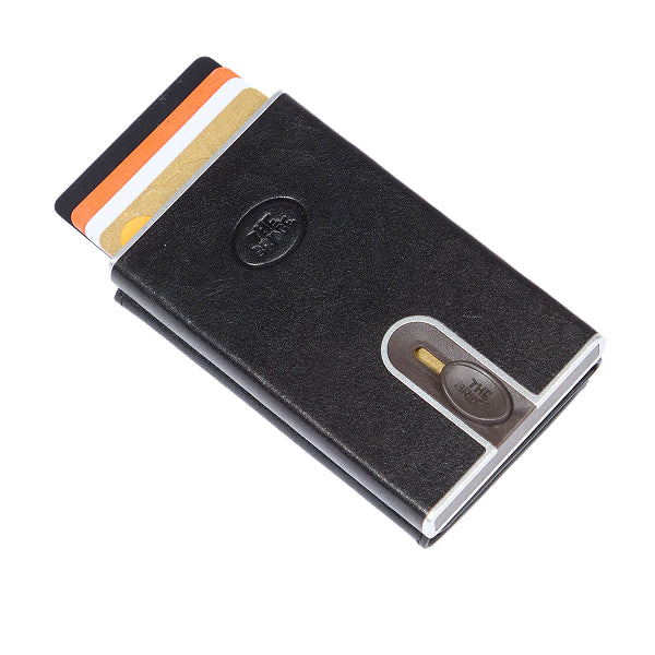 The Bridge Portacarte in pelle a scatto con protezione rfid Story Uomo Nero