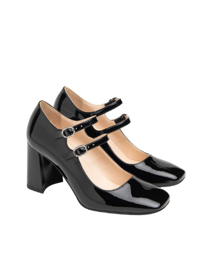 Nero Giardini décolleté in vernice con doppio cinturino