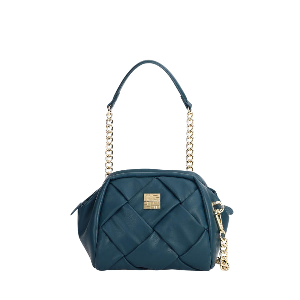 Ynot? borsa in ecopelle inrecciata con catena