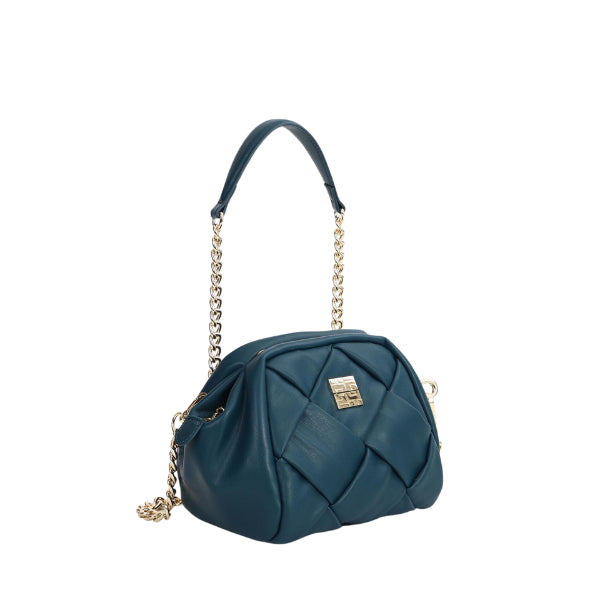 Ynot? borsa in ecopelle inrecciata con catena