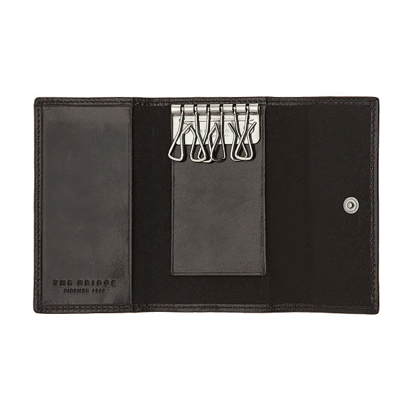 The Bridge Portachiavi in pelle con sei ganci Story Uomo Nero