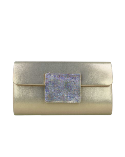 Menbur Aera pochette rigida in satin con strass