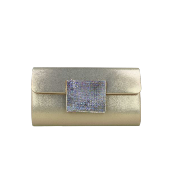 Menbur Aera pochette rigida in satin con strass