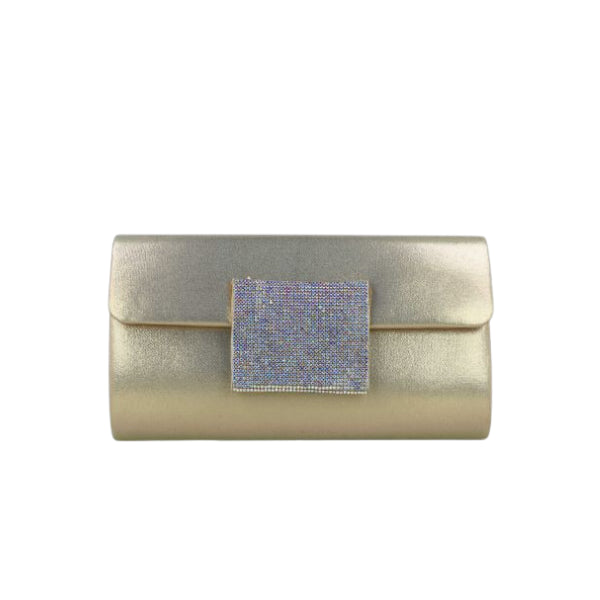 Menbur Aera pochette rigida in satin con strass