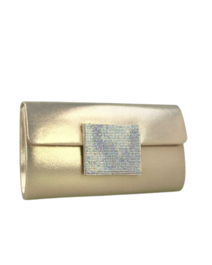 Menbur Aera pochette rigida in satin con strass