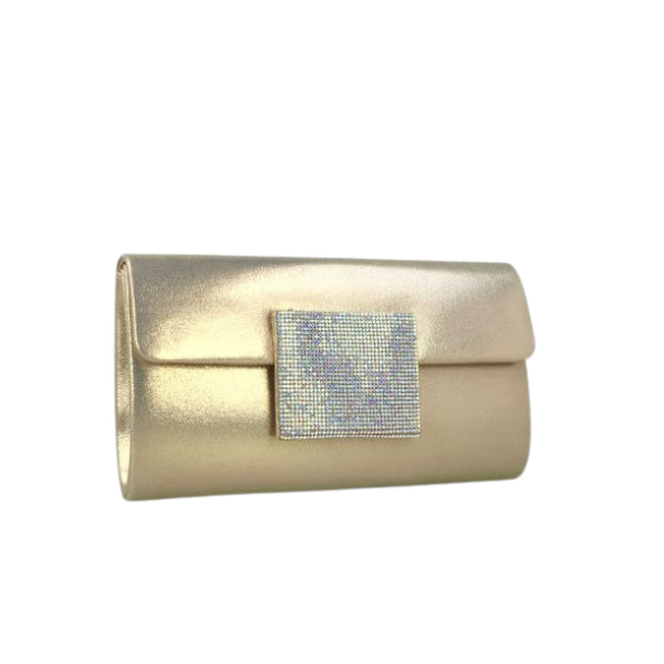 Menbur Aera pochette rigida in satin con strass