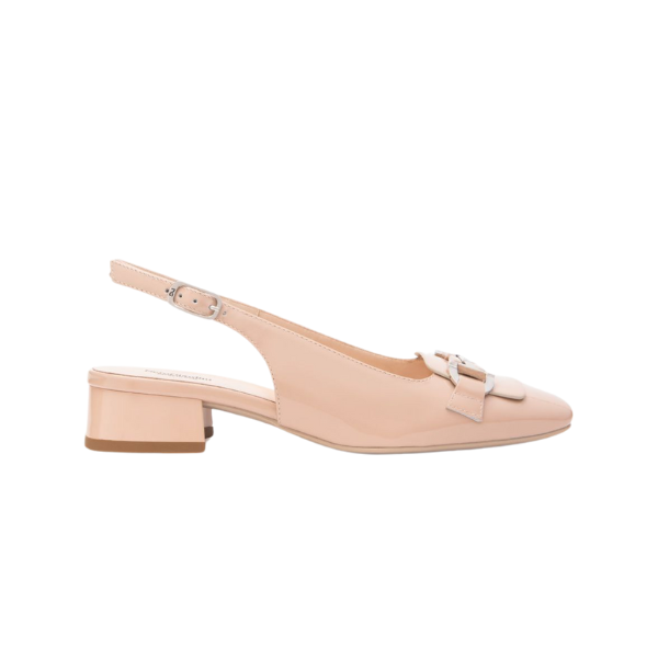 Nero Giardini decolletè slingback in vernice con tacco basso
