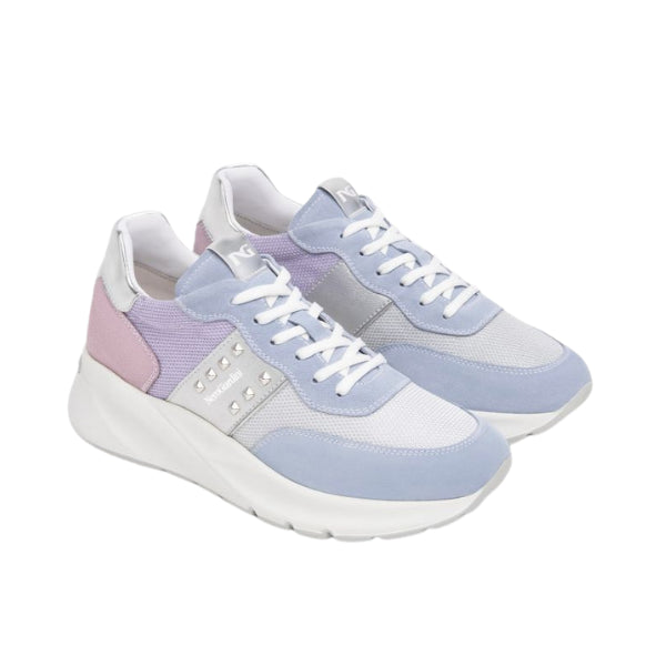 Nero Giardini sneakers in pelle e tessuto con borchie