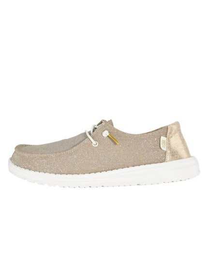 HeyDude Wendy Metallic Sparkle mocassiniin tessuto glitter Gold