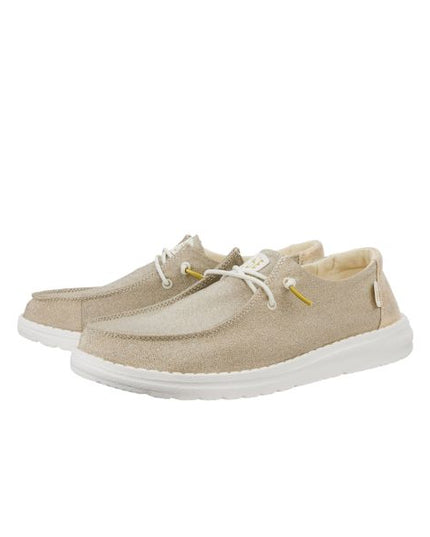 HeyDude Wendy Metallic Sparkle mocassiniin tessuto glitter Gold