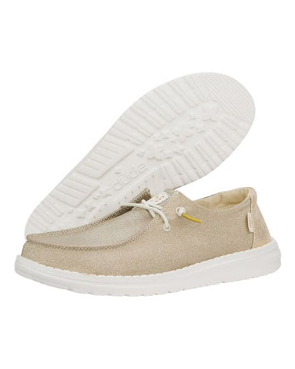 HeyDude Wendy Metallic Sparkle mocassiniin tessuto glitter Gold