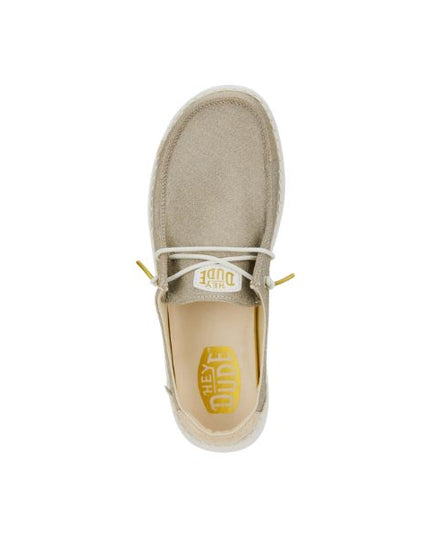 HeyDude Wendy Metallic Sparkle mocassiniin tessuto glitter Gold