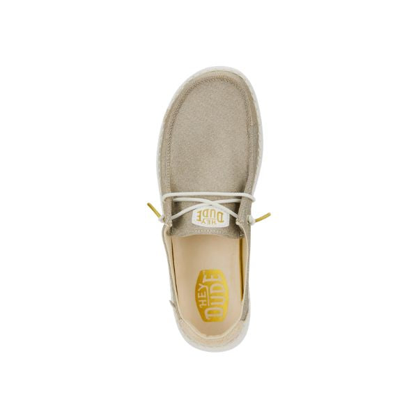 HeyDude Wendy Metallic Sparkle mocassiniin tessuto glitter Gold