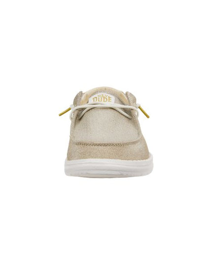 HeyDude Wendy Metallic Sparkle mocassiniin tessuto glitter Gold