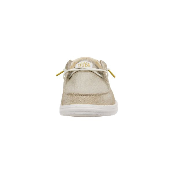 HeyDude Wendy Metallic Sparkle mocassiniin tessuto glitter Gold
