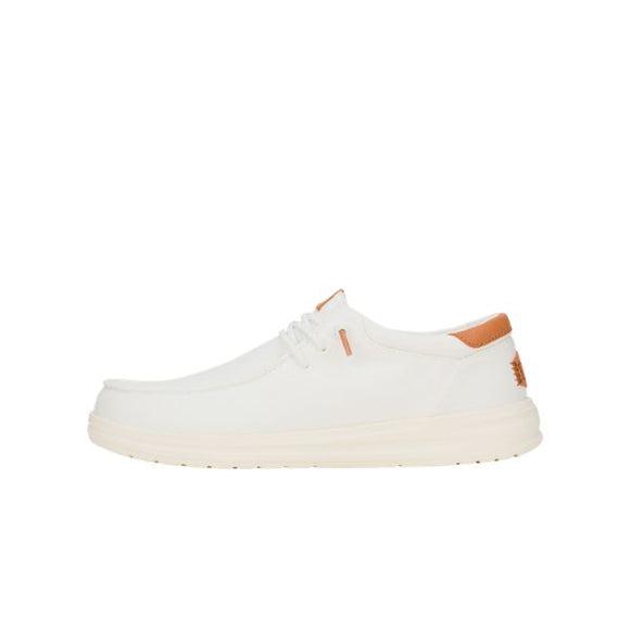 Hey Dude Paul Canvas scarpe slip on in tessuto bianco con lacci elastici
