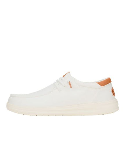 Hey Dude Paul Canvas scarpe slip on in tessuto bianco con lacci elastici