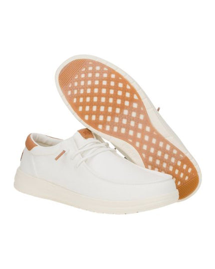 Hey Dude Paul Canvas scarpe slip on in tessuto bianco con lacci elastici