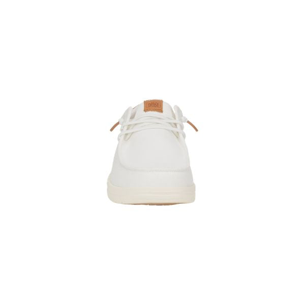 Hey Dude Paul Canvas scarpe slip on in tessuto bianco con lacci elastici