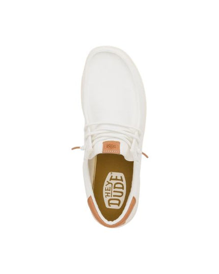 Hey Dude Paul Canvas scarpe slip on in tessuto bianco con lacci elastici