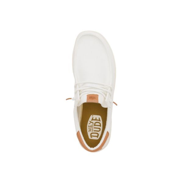 Hey Dude Paul Canvas scarpe slip on in tessuto bianco con lacci elastici