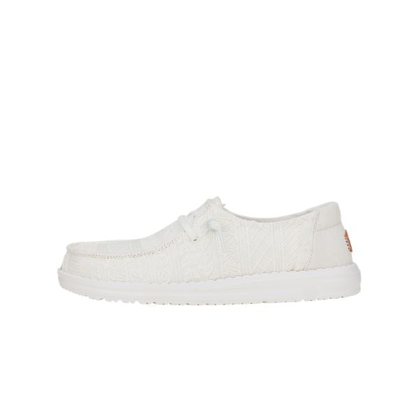 Hey Dude Wendy Crochet Lace scarpe in tessuto bianco con ricami