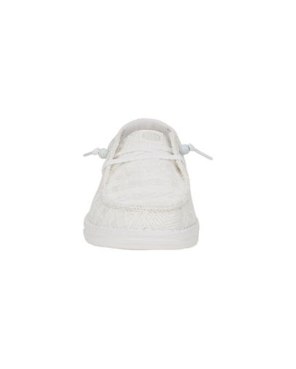 Hey Dude Wendy Crochet Lace scarpe in tessuto bianco con ricami