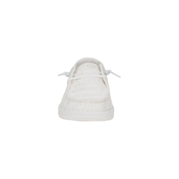 Hey Dude Wendy Crochet Lace scarpe in tessuto bianco con ricami