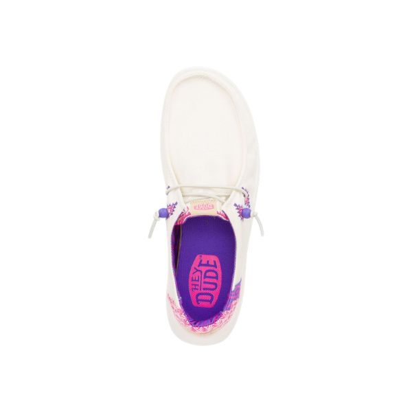 Hey Dude Wendy Peak Chambray Woven sneakers platform in tessuto bianco